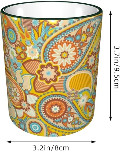 Miniatura 2 de Taza de café vintage de cachemira de cerámica con asa, tazas de té, tazas para café, tazas para beber, regalos para mujeres y hombres, tazas de café