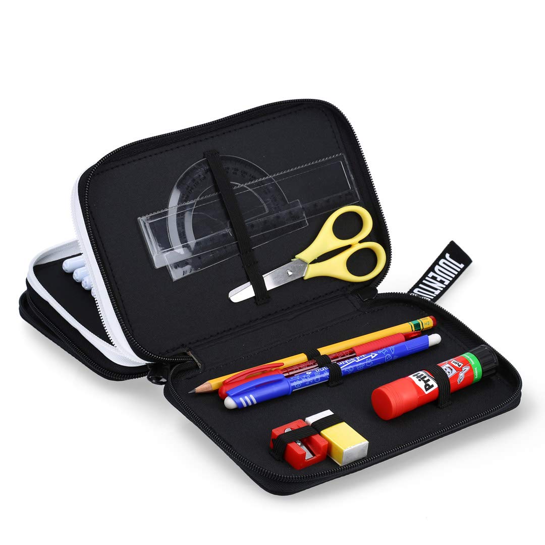 Juventus Schoolpack 2019/2020 Zaino Seven Estendibile con Astuccio 3 Zip Completo di Cancelleria e Orologio in Omaggio - 100% originale - 100% Prodotto Ufficiale