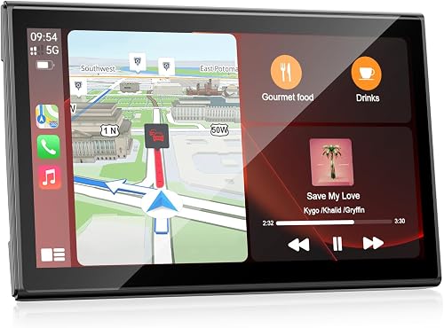 Topexplore 7" Wireless CarPlay Screen with Magnetic Mount & Android Auto