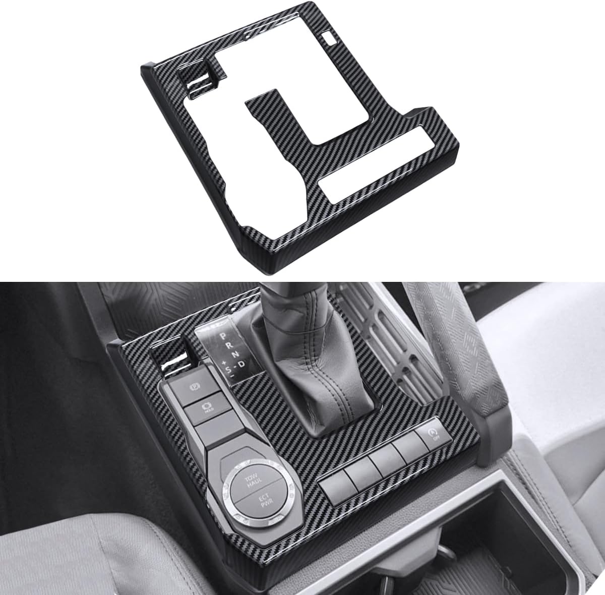 INTGET Gear Shift Panel Cover for 2024 2025 2026 Toyota Tacoma Accessories/2025 2026 4Runner ABS Plastic Interior Decoration for Tacoma Interior Accessories(Carbon Fiber Style, Gear Panel Cover)