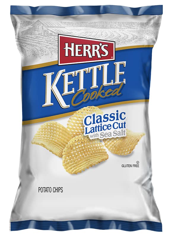 Herr's - Kettle Cooked Chips (Herr's Lattice Cut Kettle Chips, 2.5 Ounce, 2.5 Oz 6 Pack)