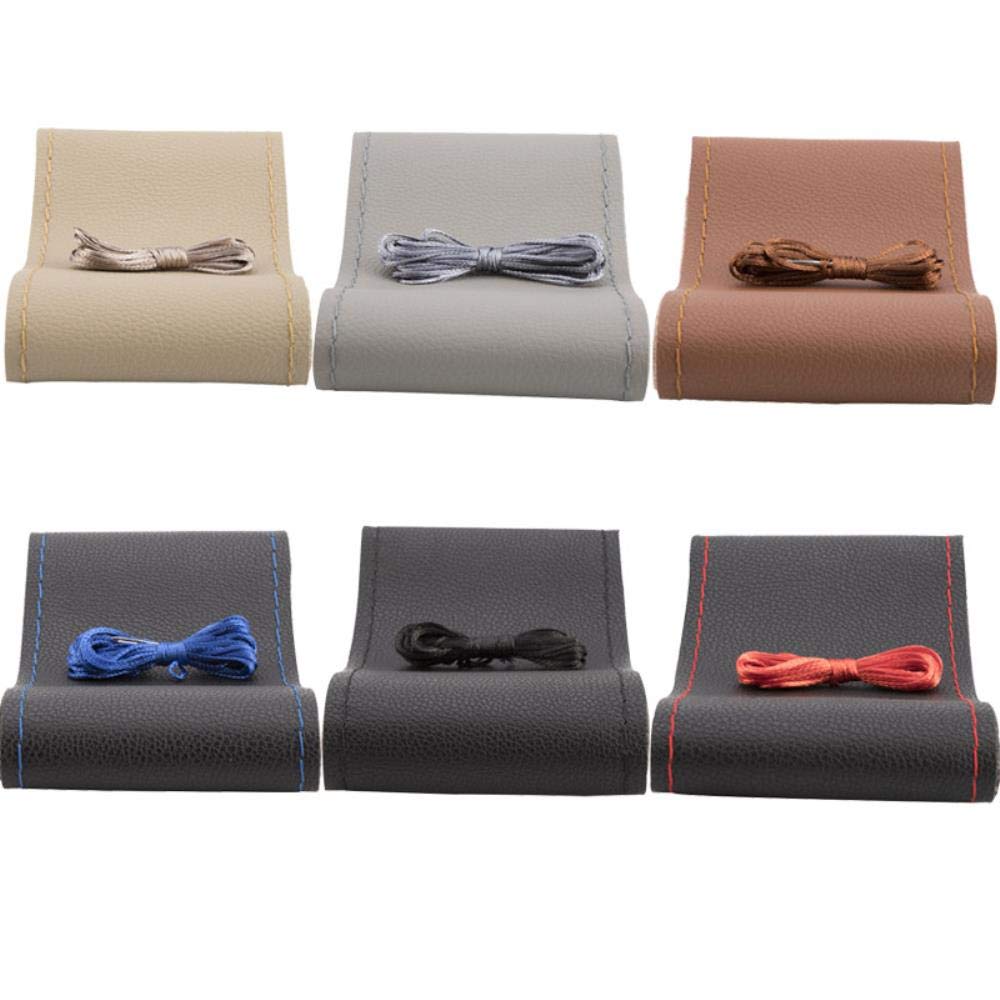 DIY Artificial Leather Steering Wheel Cover Kit – Universal Fit, Includes Needles & Thread
