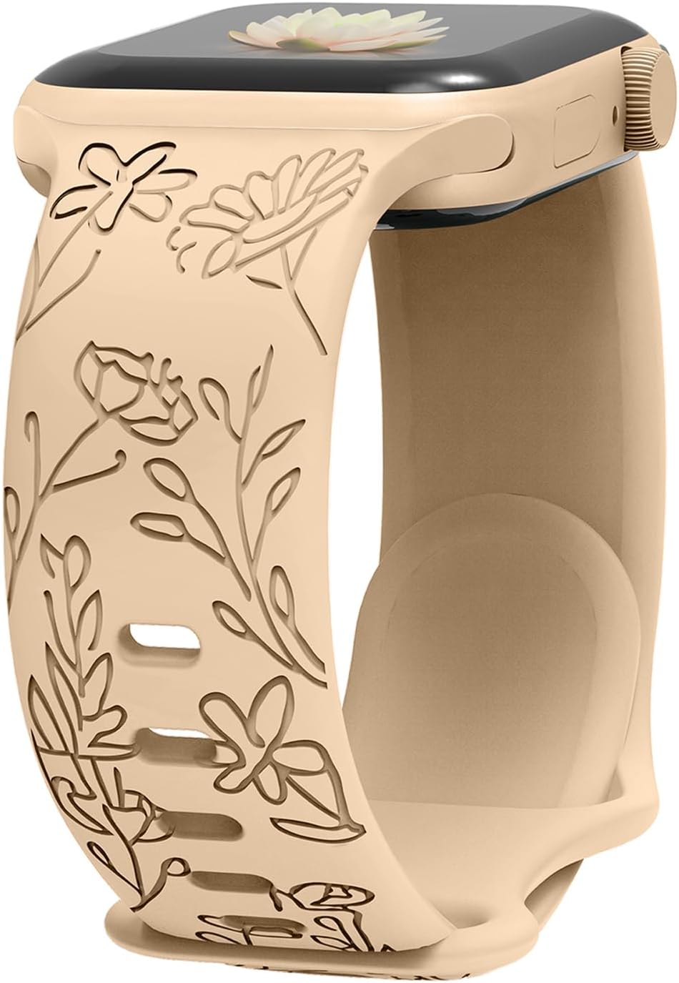 Correa de silicona grabada con dibujos animados compatible con Apple Watch Band de 1.496 in, 1.575 in, 1.614 in, 1.654 in, 1.732 in, 1.772 in, 1.772