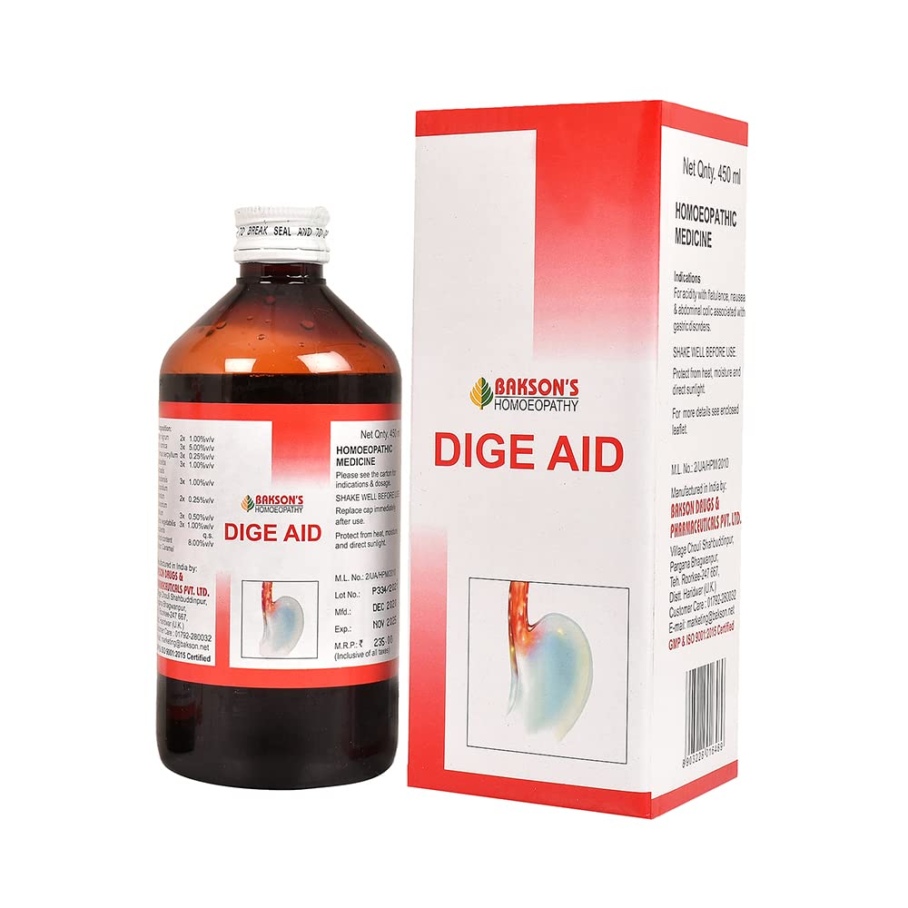 Dr. Bakshis BAKSONS HOMOEOPATHY Dige Aid Syrup (450ml) (B0BX61JGM7) Amazon Price History, Amazon Price Tracker
