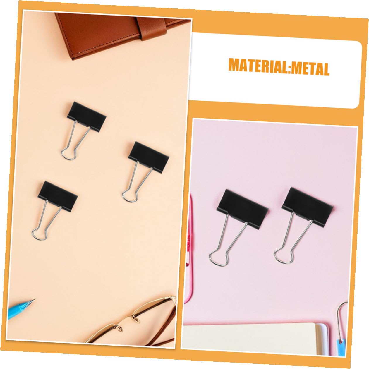 Baluue 60piezas Clips Grandes de Carpeta de Metal para Oficina Profesores Estudiantes y Negocios Clips Metálicos para Encuadernación