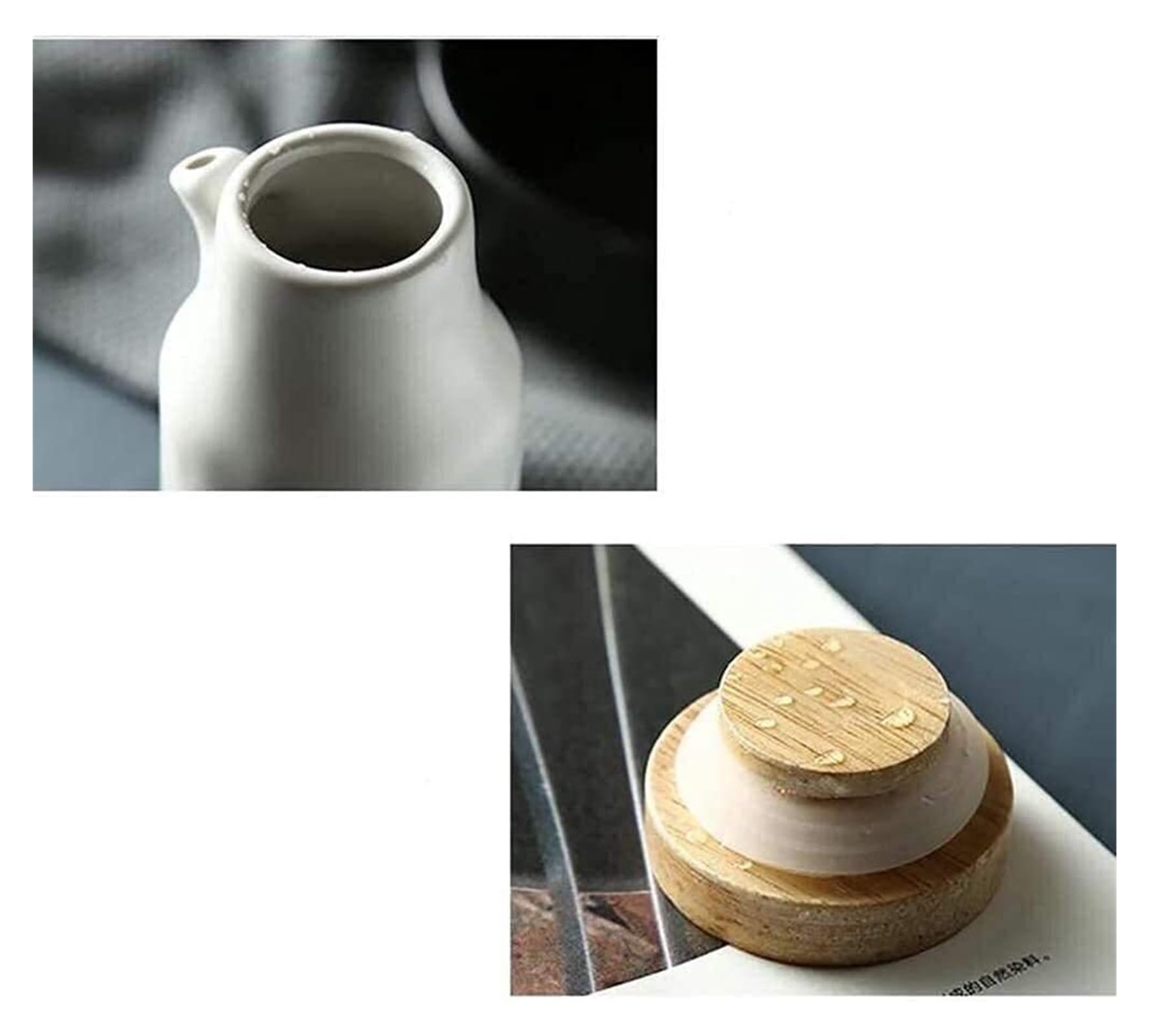 Set Olio e aceto Bottiglia Dispenser for Olio d'oliva, ampolla for Olio e aceto, Bottiglie for Dispenser for Olio e aceto in Ceramica for la casa Oliera(Noir)