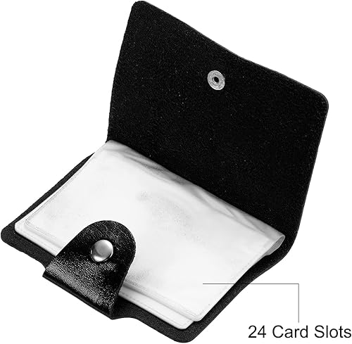 Miniatura 8 de PATIKIL Soporte para tarjetas de crédito, 1 paquete de cartera delgada de piel sintética, organizador de almacenamiento de tarjetas de visita,