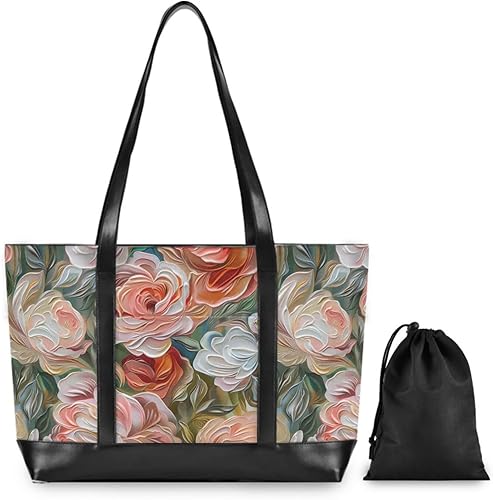 Miniatura 2 de Stereo Roses 3D Estilo estereoscópico Bolso tote impermeable con compartimentos con cremallera bolsas para trabajo para hombres con maletín de viaje