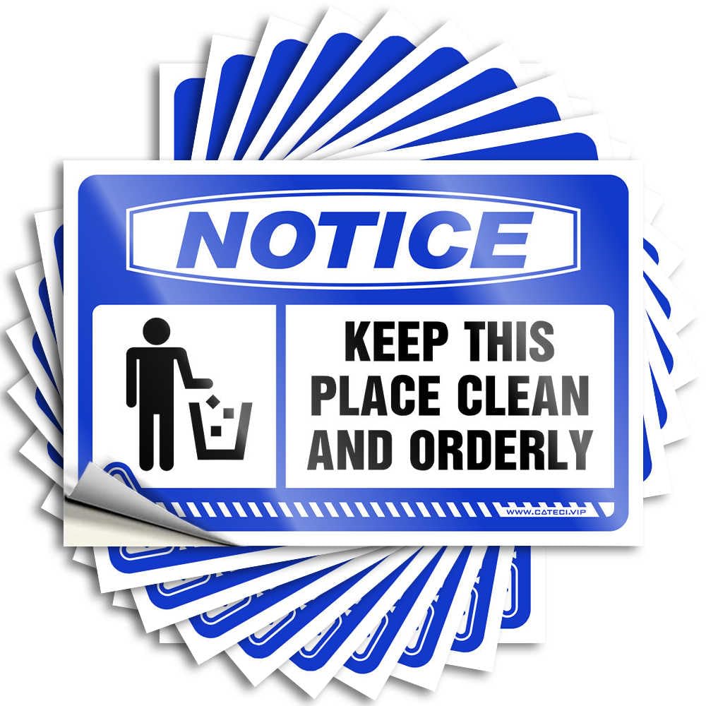 Fzfn Girls Colour Notice Keep This Place Clean And Orderly Sticker Cute Self Adhesive | Autumn Helmet Vinyl Sticker Pack For Antimicrobial(6X9cm)