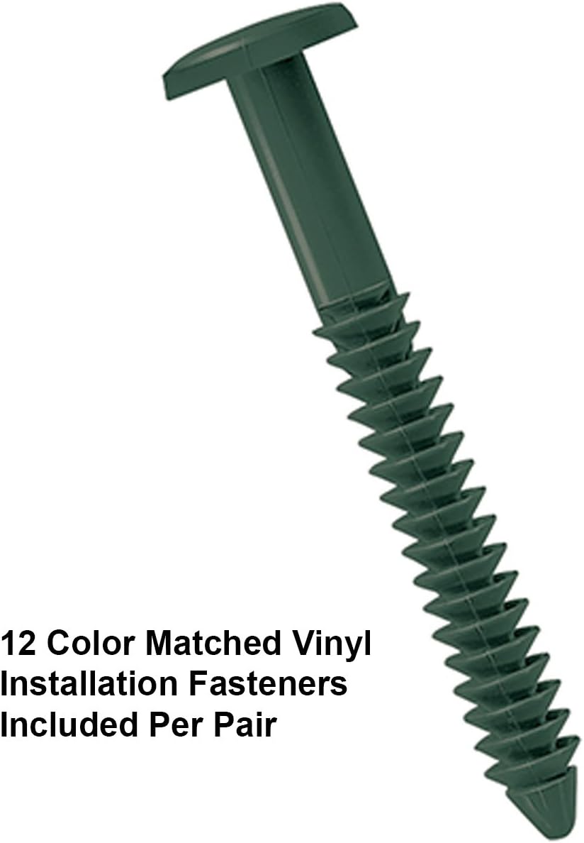 Exterior Solutions Standard Louver Exterior Vinyl Shutter, Heritage Green (Pair), 15 Inch x 39 Inch
