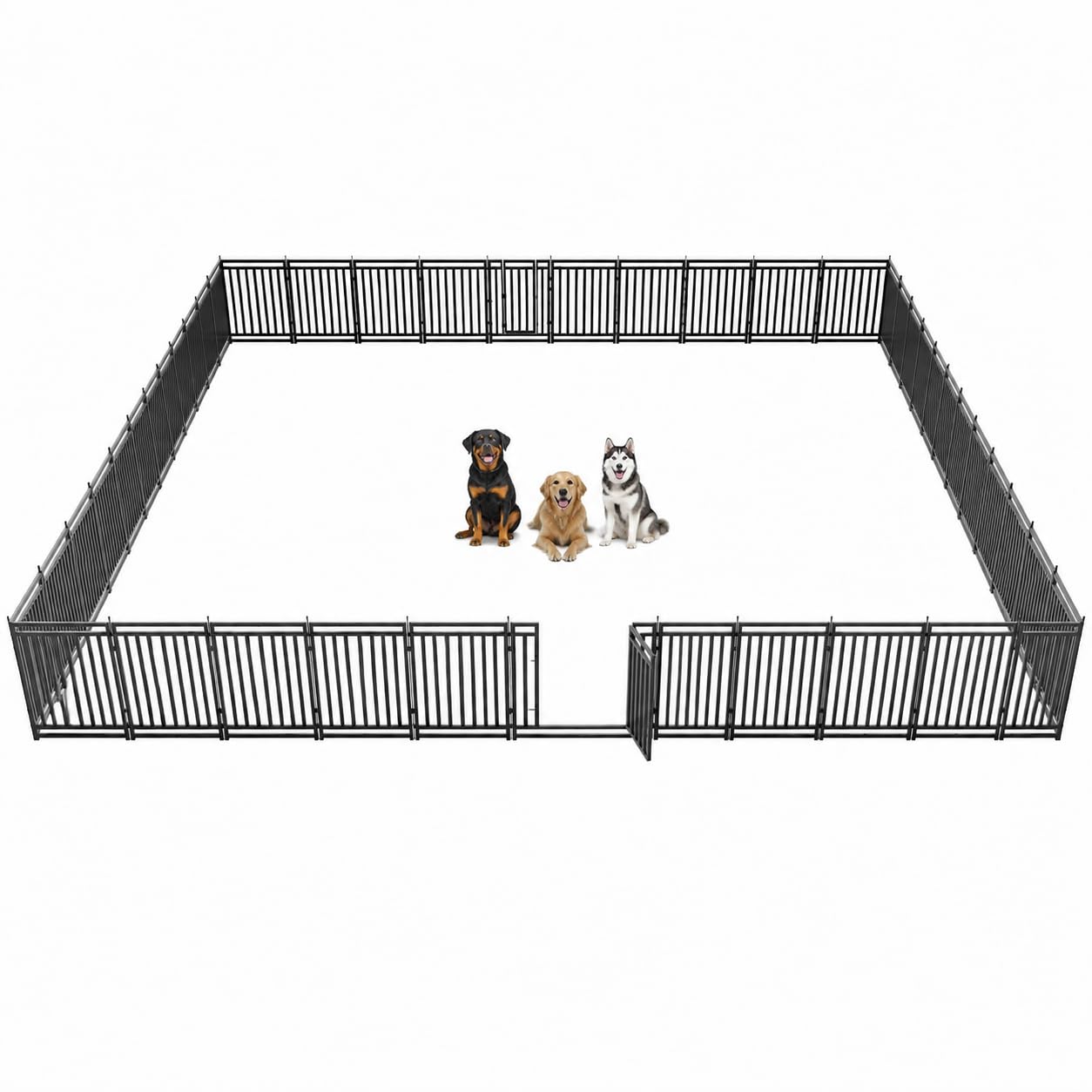 Dog Playpen Metal Dog Fence Outdoor for Yard 47" Height 48 Panels Portable Dog Pen Pet Kennel for RV Camping(Black-Silver)