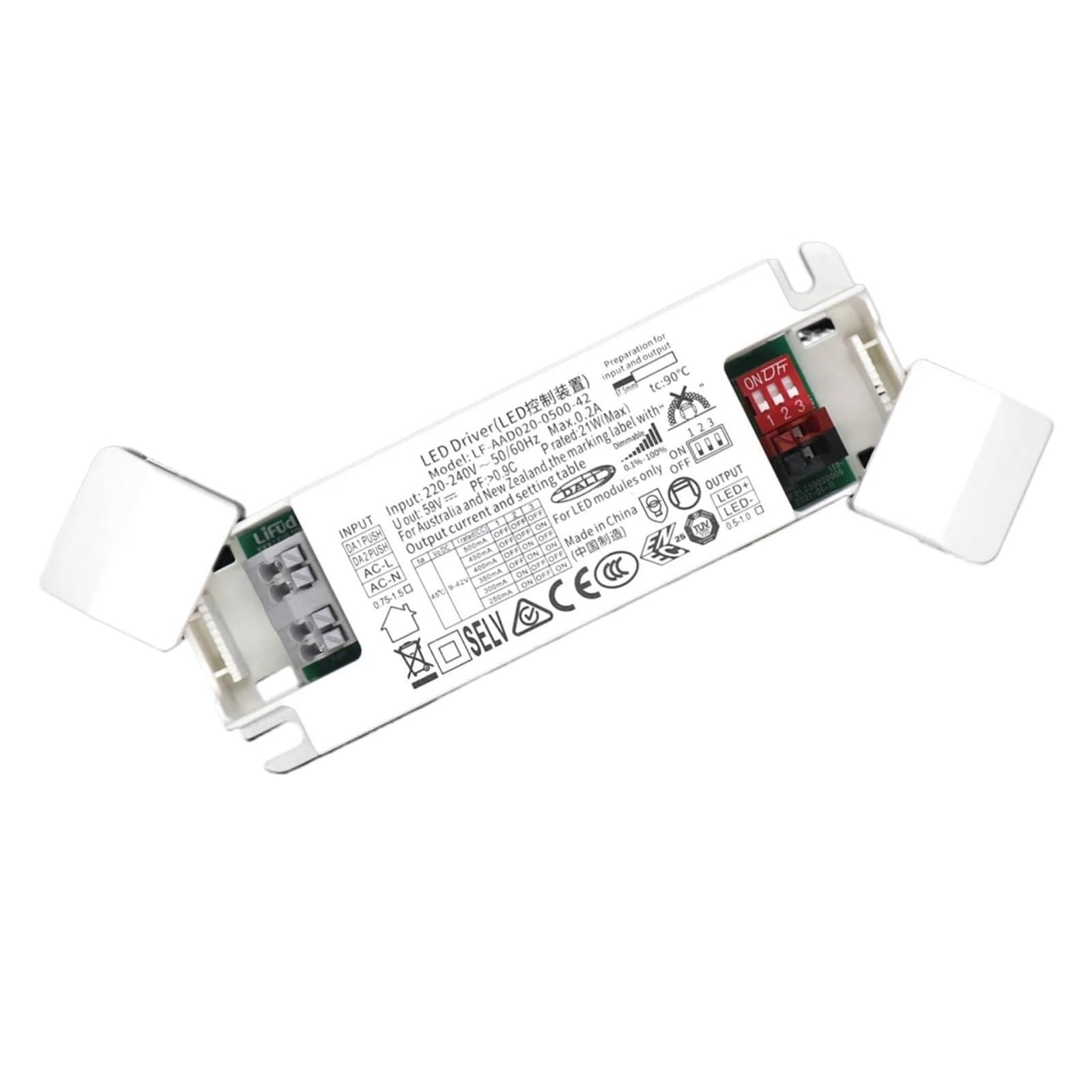 Sterownik ściemniacza LED 8,4 W, 21 W, 31,5 W, 40 W, zasilacz AC 220-240 V, 9-42 V DC, 100-1050 mA, regulowany prąd, 1 szt. (40 W, 1050 mA), maks