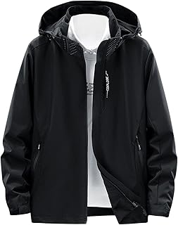 Rain Jacket Men's Softshell Jacket Waterproof Breathable Men's Wind Jacket Men's Lightweight XL Jacket Men's Transition Jacket with Hood Men's Softshell Jacket Tactical Jacket Water-Repellent Milit