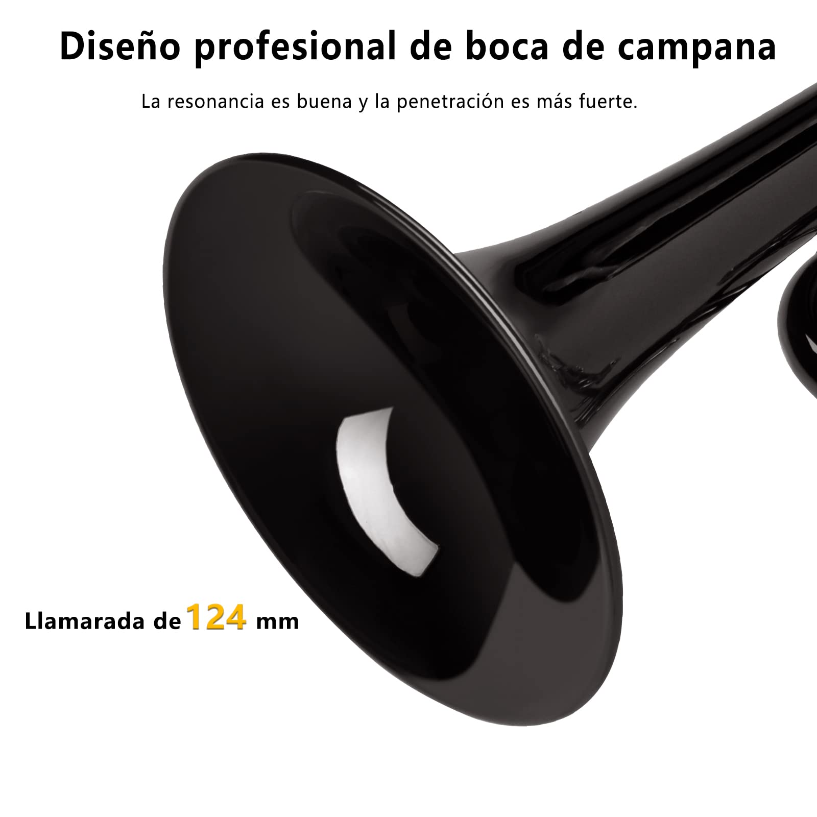 EASTROCK Trompeta Sib Estándar de Latón Instrumentos Musicales Boquilla 7C con Estuche para estudiantes principiantes (Negro)