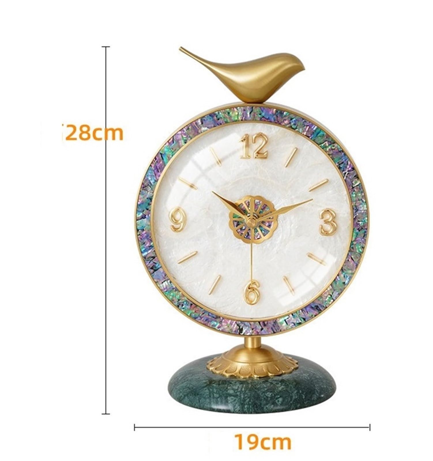 Kaminuhr Licht Shell Uhr Messing Hause Desktop Ornamente Wohnzimmer Tischuhr