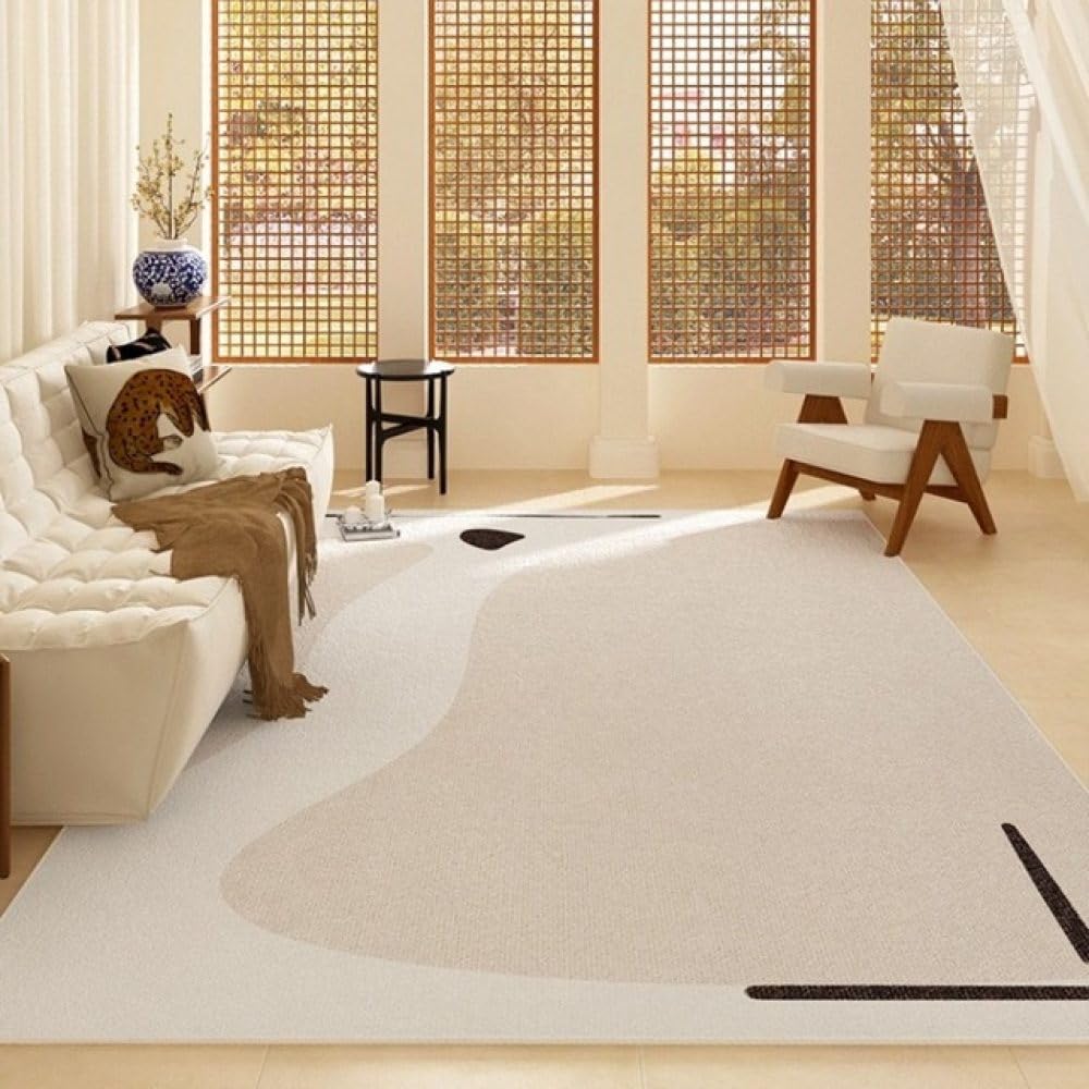 Tapis de salon polka dot minimaliste de luxe, tapis de table basse en peluche 100x150