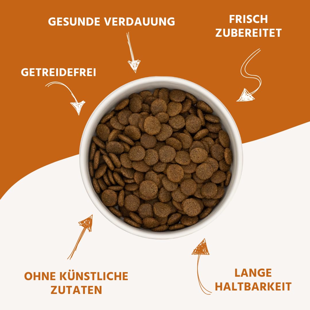 Wildfang® Wildliebe Welpen Starterpaket – Kauartikel Hund Set mit Hundefutter nass Rind & getreidefrei Wild Trockenfutter für Hunde Geweih für Hunde Rothirschgeweih Leder Kauknochen als Hundespielzeug