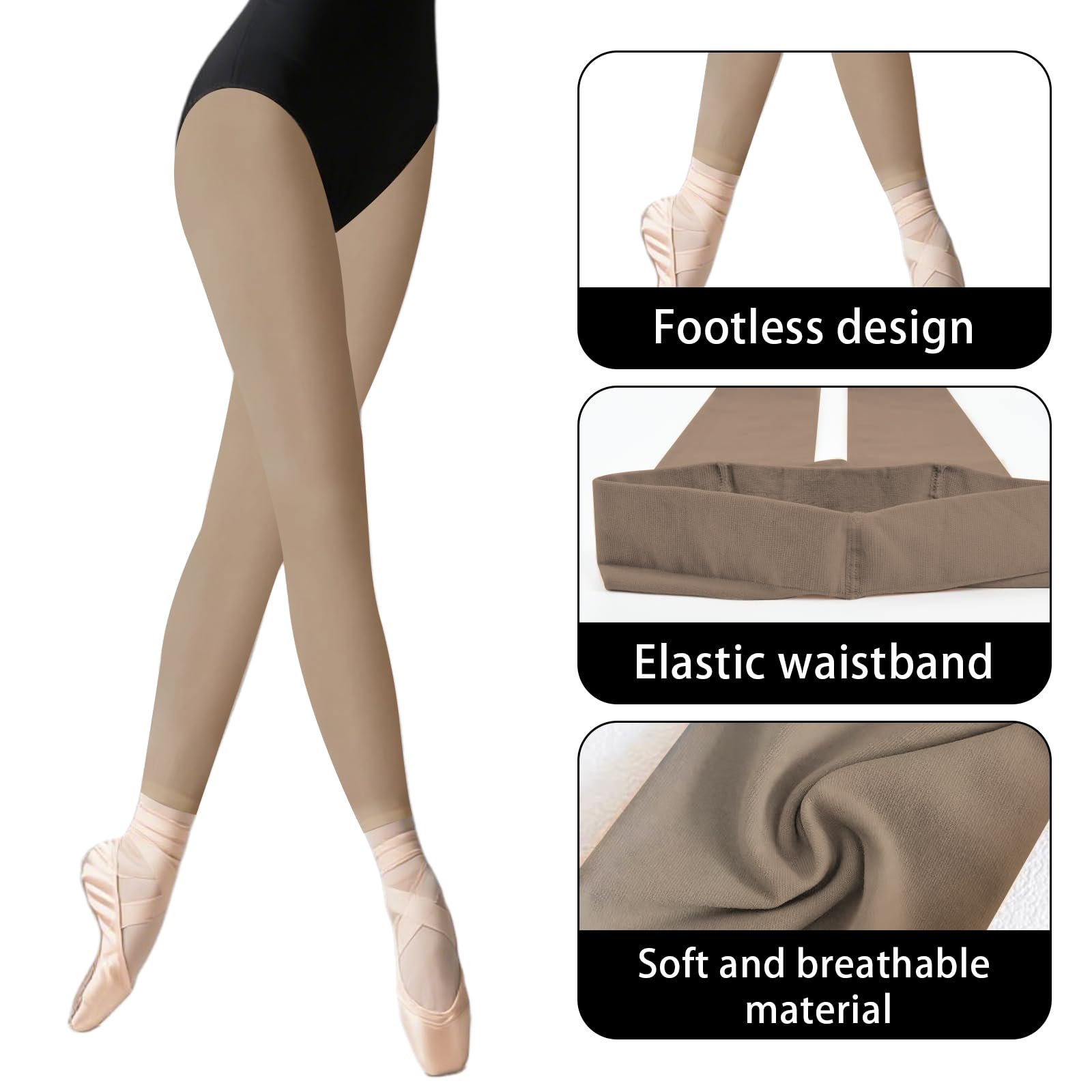 Ballettstrumpfhose Mädchen Feinstrumpfhose für Tanz Tanzstrumpfhose Strumpfhose für Kinder Perfekt für Gymnastik Sport und Ballett (DE/NL/SE/PL, Numerisch, 40, Regular, Regular, 2, Hautfarbe)