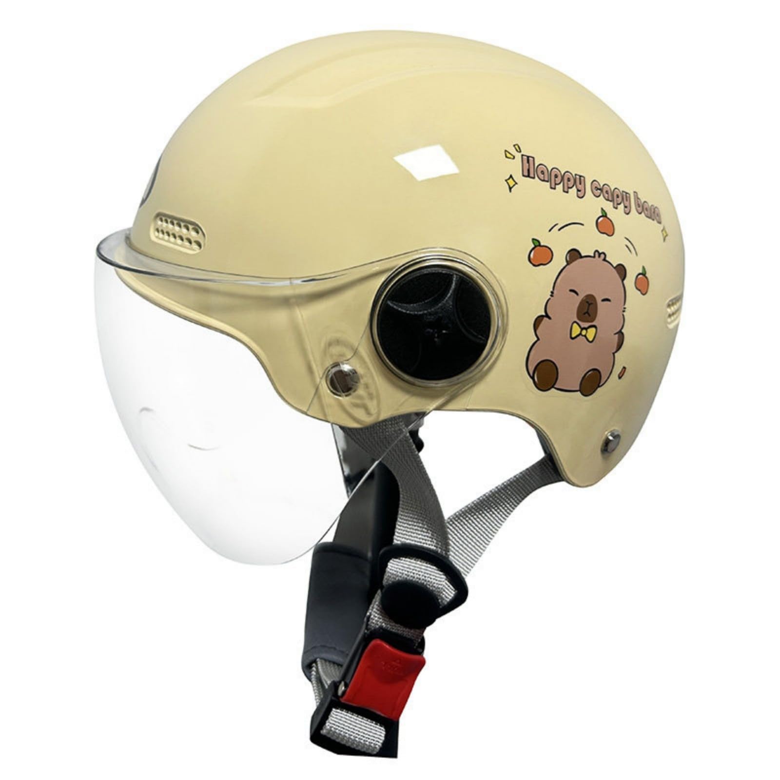 Casco Da Moto Aperto Per Bambini E Bambine Dai 3 Ai 12 Anni, Omologato ECE 22.06, Casco Da Ciclomotore Per Bambini, Simpatico Casco Da Scooter Per Bambini Con Visiera Parasole