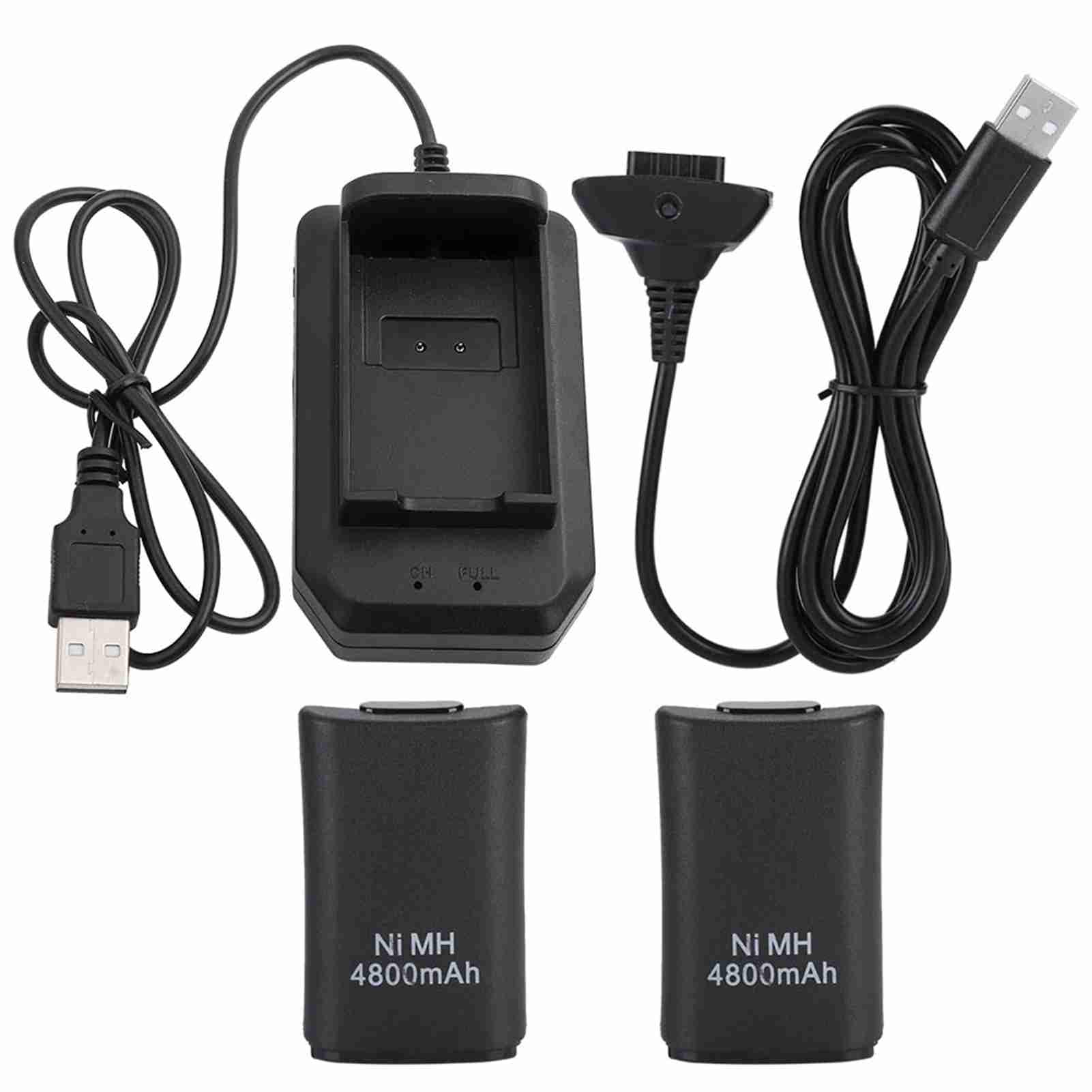 Kosiy Bewinner Batteria Ricaricabile 4800mAh per Controller 360, Include Cavo USB e Base di Ricarica, Batteria di Riserva per 360 Controller
