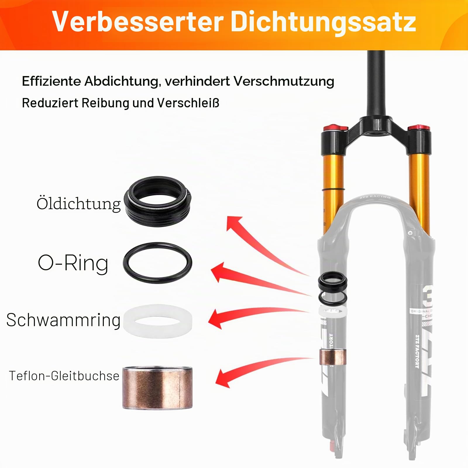 MTB-Gabel, Mountainbike-Vorderradgabel mit Luftdruck-Stoßdämpfer, 120 mm Federweg, 1 1/8 Zoll gerades Rohr, Schnellspanner 9 mm*100 mm MTB-Luftfedergabel für XC/AM-Mountainbikes