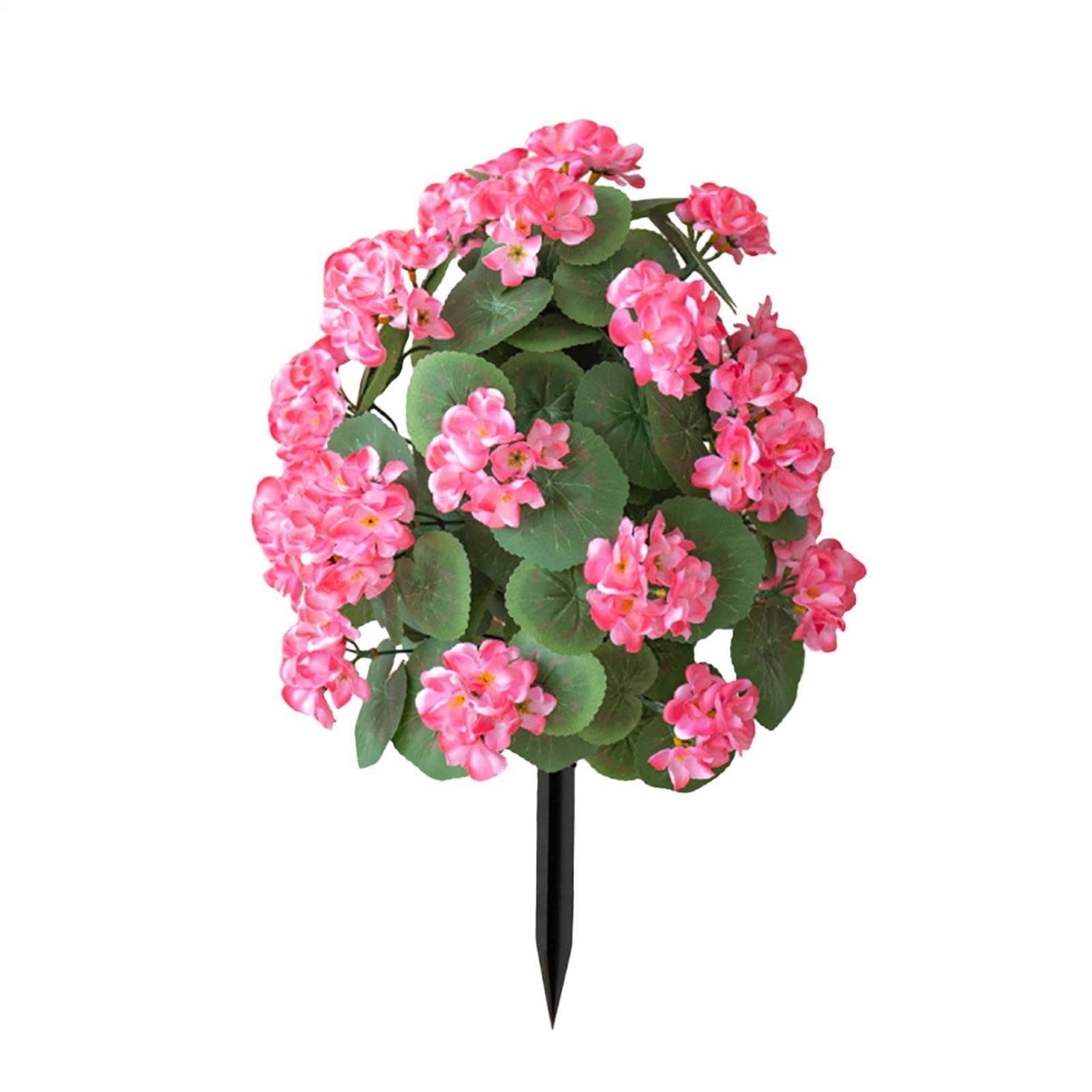 Flores artificiales decorativas con estacas para césped y patio exterior realista