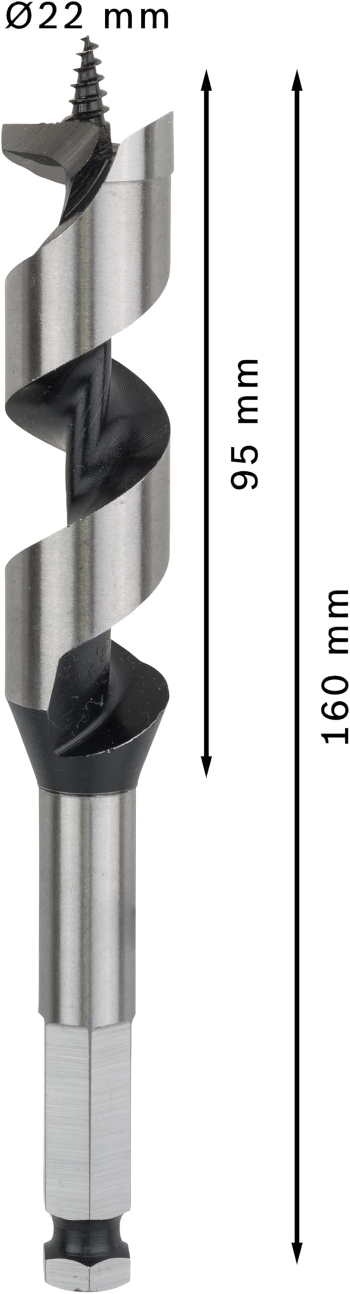 Bosch PRO Wood Holzschlangenbohrer 13 Mm – Perfekt Für Weichholz & Hartholz, Tiefe Löcher, Mit Sechskantschaft