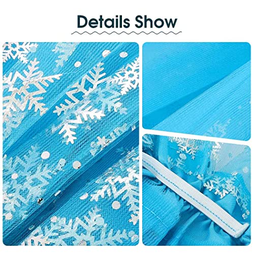 Nicute Dance Tutu Skirt Snowflake Layered Tulle Skirt Puffy Skirt With Sequin Halloween Tutu Costume For Women And Girls(Blue) #TOP3