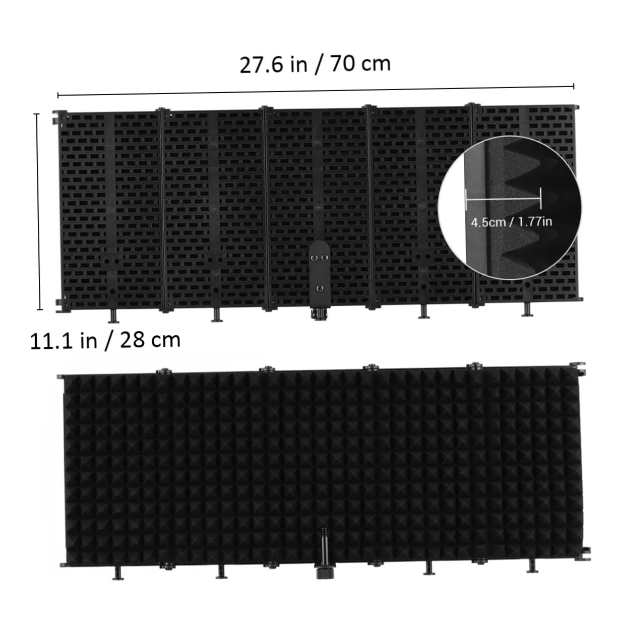 TEHAUX Escudo Aislamiento Micrófono Plegable con Espuma Absorbente Resistente y Ajustable para Grabación Estudio Compatible Montaje Mesa o Soporte Podcast y Radio