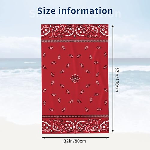 Miniatura 5 de SKT T1 Toalla de playa bandana de microfibra roja bandana con estampado floral étnico geométrico retro para adultos y niños, toallas de piscina