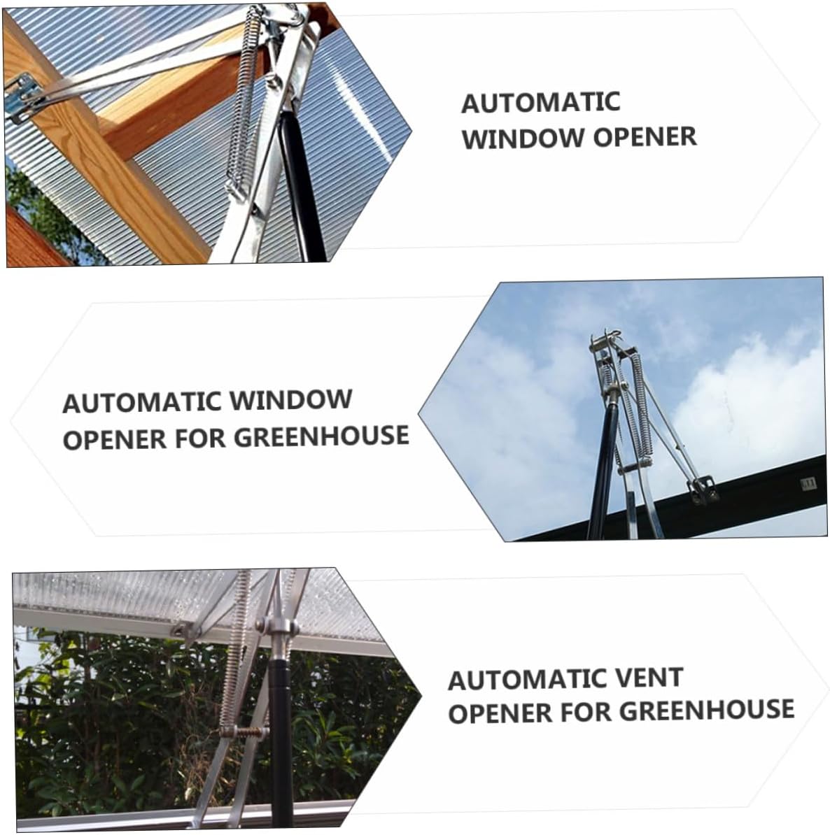 Double Spring Automatic Window Opener for Greenhouses Sturdy Ventilation System Easy to Install Compatible Greenhouse Sizes