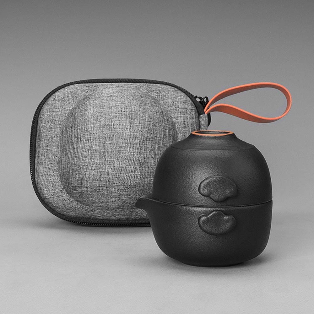 Travel Ceramic Tea Pot Set Chinese Kung Fu Teapot, 1 Pot 1 Mini Cups Porcelain Teacups With Tea Infuser Portable Bag For Outdoor Picnic