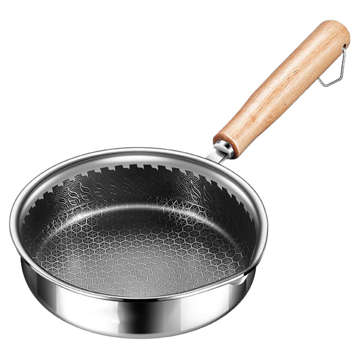 Edelstahl Bratpfanne Wabenpfanne Induktion 32 cm Waben Antihaft Pfanne für Steak und Eier in der Küche