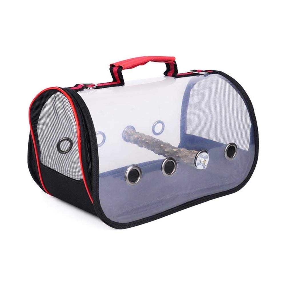 Uteruik Lightweight Bird Carrier with Perch, Bird Travel Cage Toy Transparent Breathable Parrot Outing Tote Bag for Budgie Finch African Grey Amazon Stand