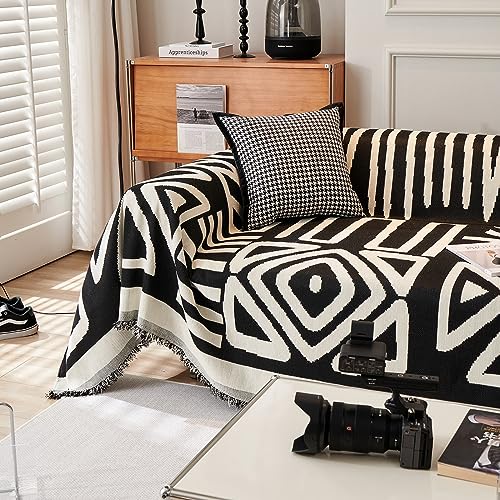 VClife Bohemian Couch Cover Washable Soft Chenille Sofa Cover for