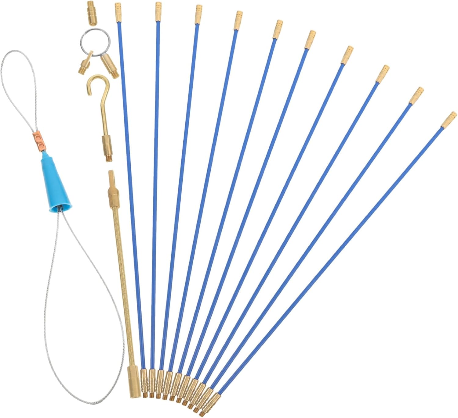 1Set Fiberglass Wire Cable Pulling Kit Electrical Fish Tape for Efficient Wall Cable Installation Durable Fishing Rods for Electricians Timesaving and Reliable