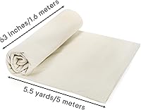 Vista 2 de Tosnail The Yard - Tela de muselina de algodón, 63 pulgadas x 5.5 yardas, tela de algodón de lino natural sin blanquear por yarda para coser