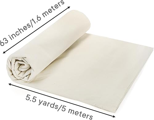 Miniatura 2 de Tosnail The Yard - Tela de muselina de algodón, 63 pulgadas x 5.5 yardas, tela de algodón de lino natural sin blanquear por yarda para coser,