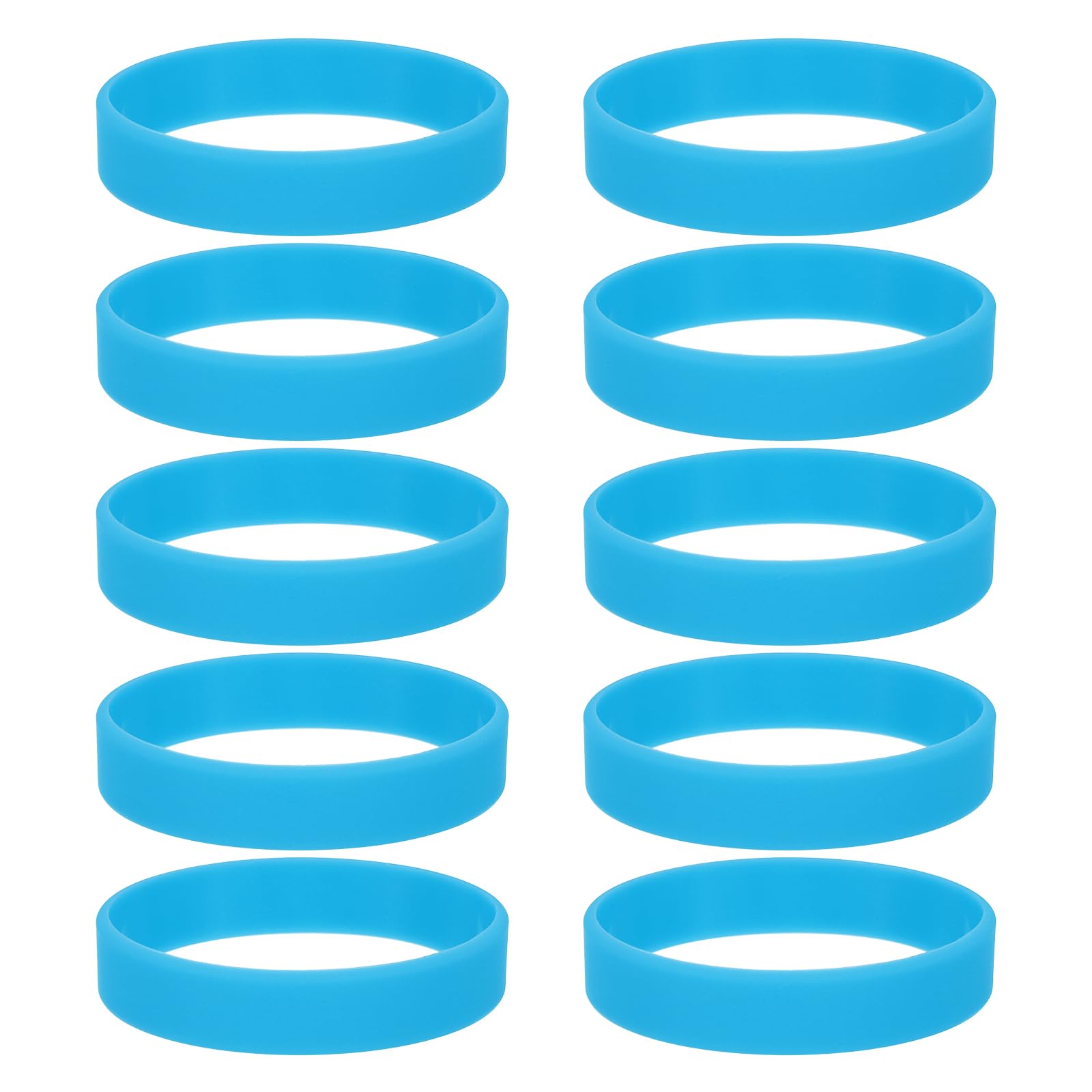 sourcing map 10Pcs Silicone Rubber Bands Non-slip 3.54 Inch Flat Elastic Rubber Wrapping Bands for Books, Traps, Art, Wrapping Paper, Cord Wraps, Light Blue