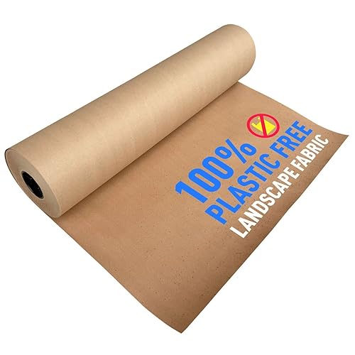 Sandbaggy Tela biodegradable para paisajes, papel de jardín para malas hierbas, rollos de papel de mantillo (4 pies x 50 pies, 1)