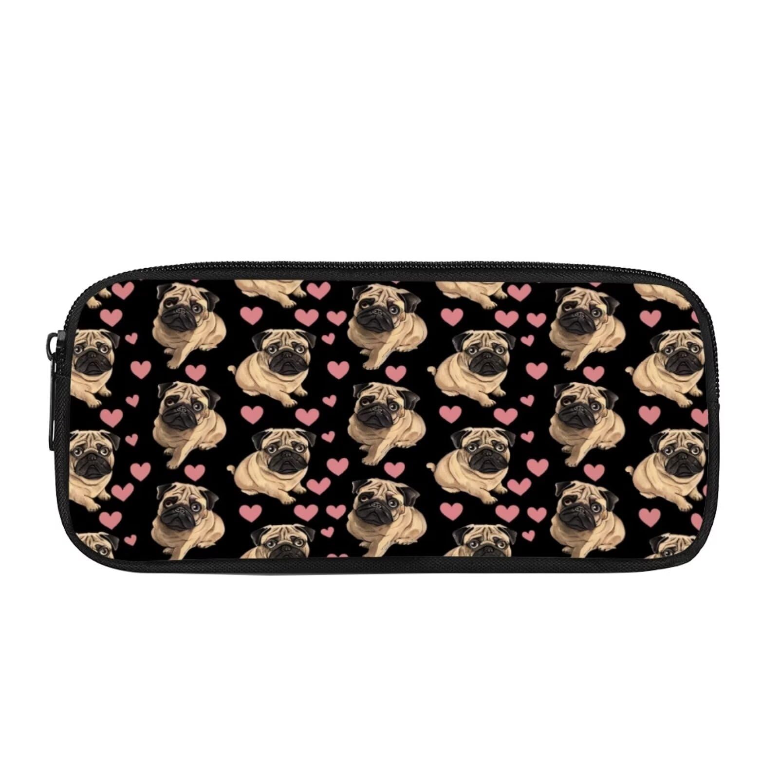 Showudesigns Pug Dog Pencil Case for Girls Boys Pen Bag for Secondary Primary Kids Portable Pen Box Pensonalised School Supplies Bulldog Animal Print โ image 1