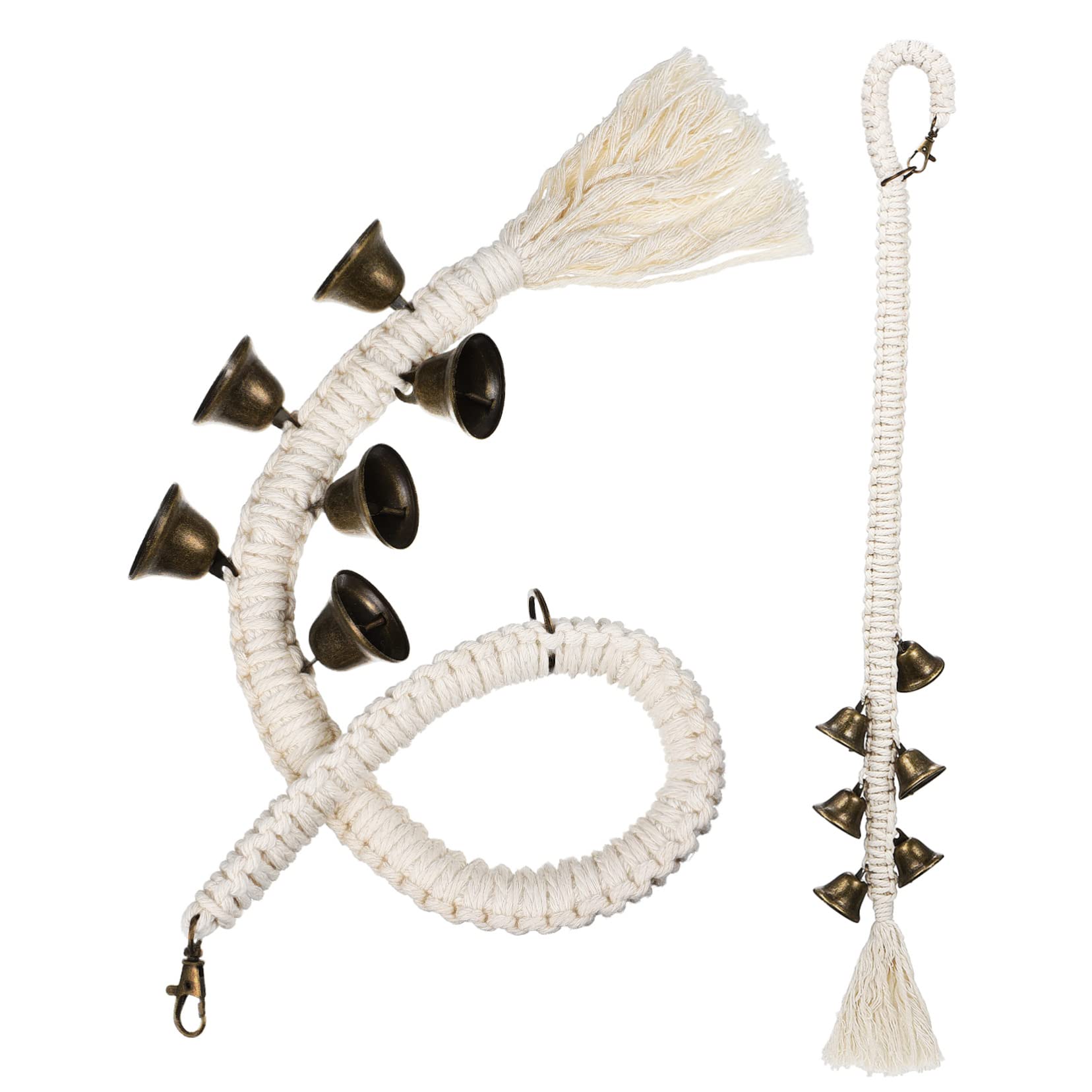 ERINGOGO 2 Pcs Dog Doorbells Handwoven Cotton Rope Bells for Potty Training Vintage Design for Door Knob Pet Supplies for Dog Owners