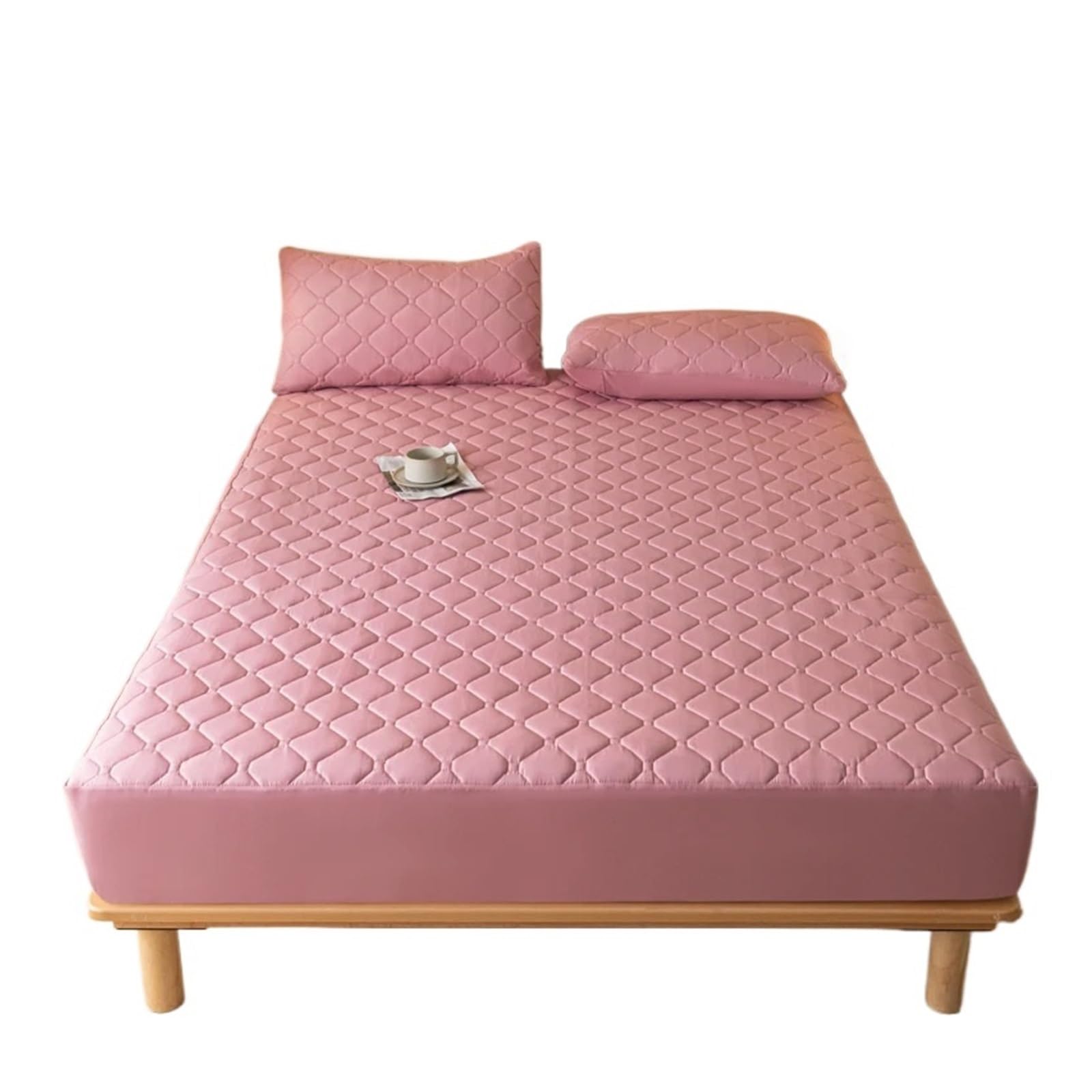 Protège-matelas épais imperméable 120x200 couvre-lit antidérapant marron