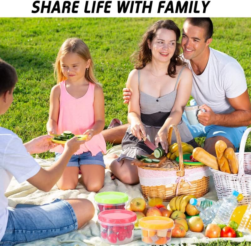 Miniatura 6 de Paquete de 36 recipientes de plástico reutilizables para congelador, pequeños frascos de delicatessen con tapa de rosca para alimentos, boca ancha,