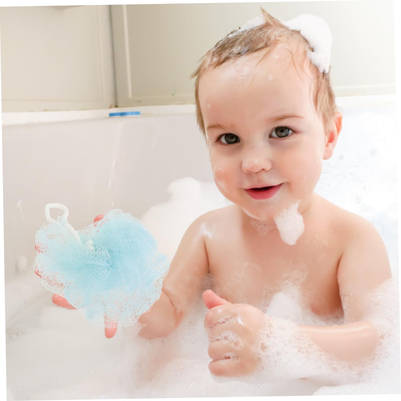 GALPADA 4Pcs Bath Mesh Pouf Shower Sponge for Exfoliating and Cleansing Random Colors and Styles for Spa Relaxation