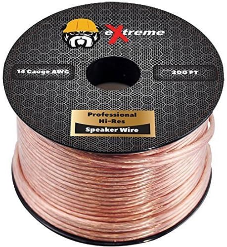 Professional Grade 14 Gauge Speaker Cable – Pure Stranded Copper Speaker Wire in 250 Feet for Car Audio, Home Theater Systems, Radio Speakers, Any Audio Application by eXtreme Consumer Products