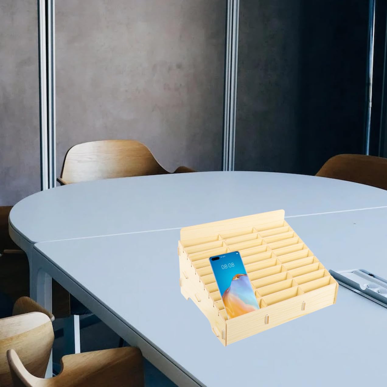 PRETYZOOM Organizer da Scrivania in Legno Portaoggetti da Tavolo Scomparti Multipli per Casa e Studio Design Semplice per Camera e Soggiorno