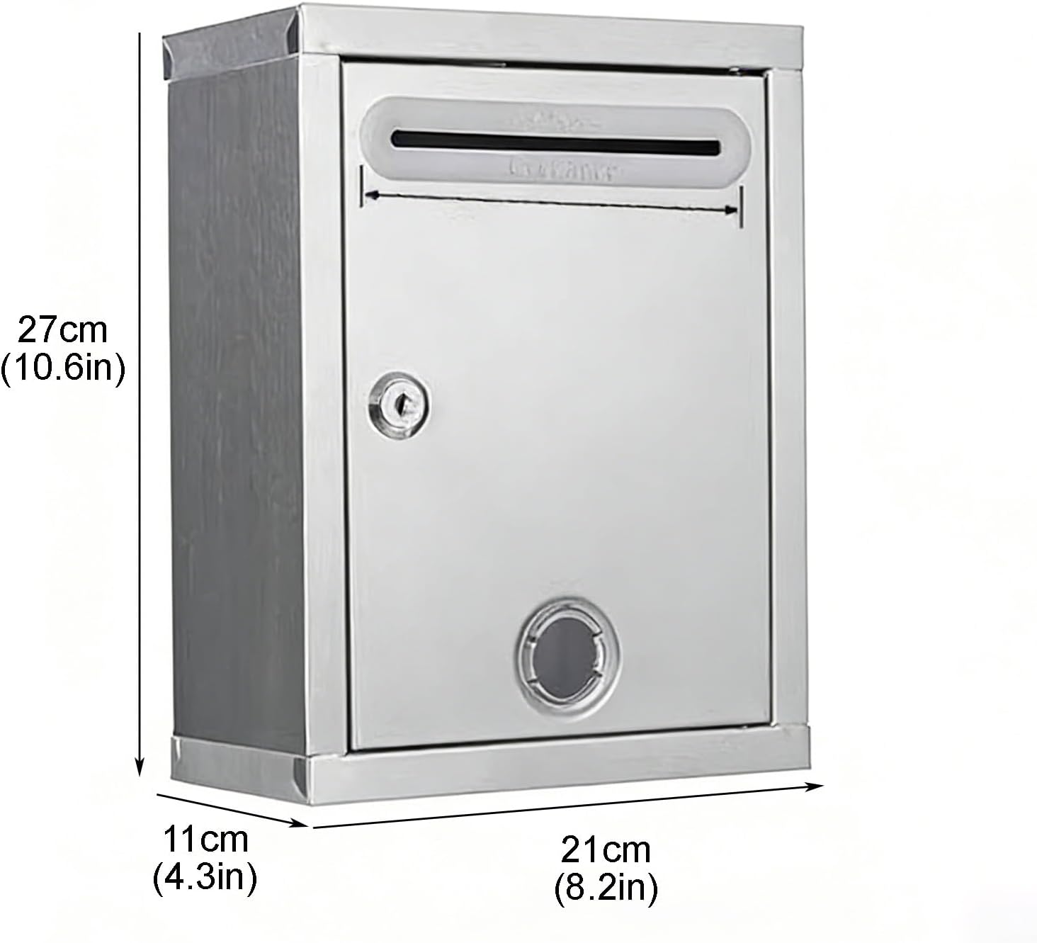 Wall Mount Mailbox for Outside, Large Metal Mail Box with Lock, Easy to Install, Anti Theft Locking Mailbox for Home and Apartment(Positive Slot)