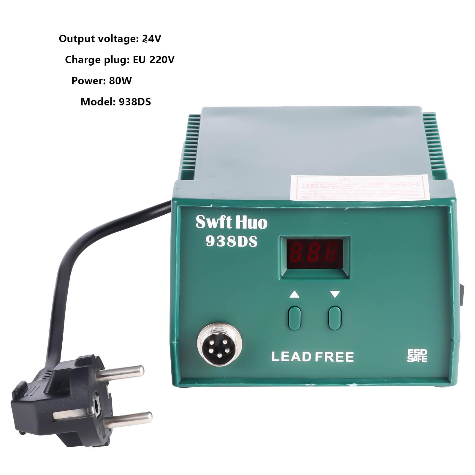Stazione Saldante 80W 938DS Kit con 5 Punte, Filo Saldante, Pinzette