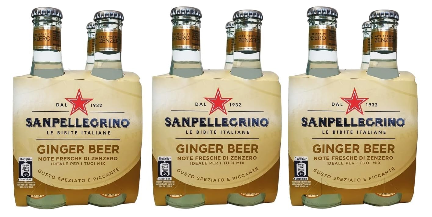 San Pellegrino Cedrata Lot de 24 bouteilles jetables en verre jetables avec notes de gingembre 20 cl